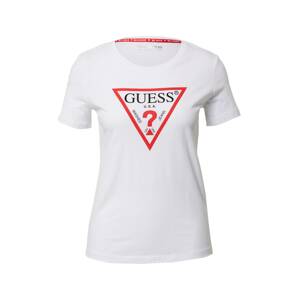 GUESS Tričko  offwhite / černá / červená