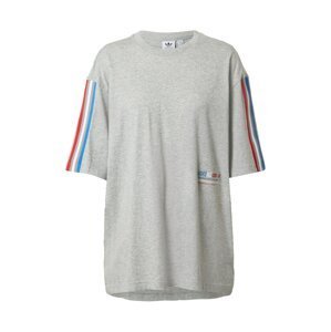ADIDAS ORIGINALS Oversized tričko  šedý melír / bílá / nebeská modř / červená