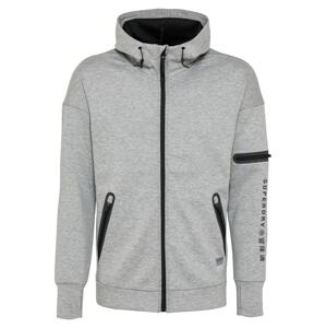 Superdry Sportovní mikina 'TRAINING GYMTECH ZIPHOOD'  světle šedá