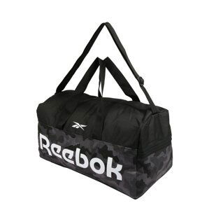 REEBOK Sportovní taška  černá / bílá / tmavě šedá / šedá