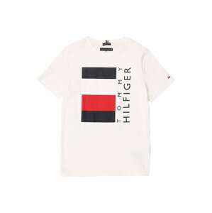 TOMMY HILFIGER Tričko  bílá / černá / červená