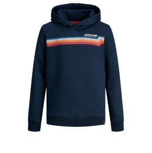 Jack & Jones Junior Mikina  tmavě modrá / bílá / pastelově červená / pastelově oranžová / chladná modrá