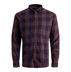 Jack & Jones Plus Košile 'Gingham'  noční modrá / červená třešeň