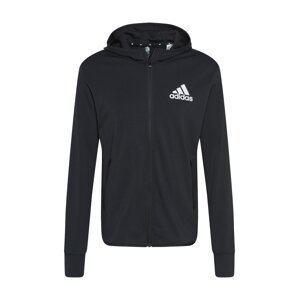 ADIDAS PERFORMANCE Sportovní mikina s kapucí  černá / bílá