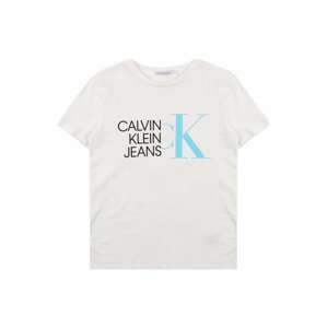 Calvin Klein Jeans Tričko  bílá / tyrkysová / černá