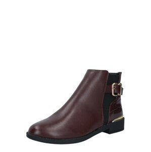 Dorothy Perkins Stiefelette 'MILA JODPHUR'  tmavě hnědá / černá / zlatá