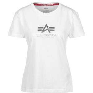 ALPHA INDUSTRIES Tričko  stříbrná / bílá