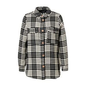 River Island Přechodná bunda 'Check Boucle Overshirt'  bílá / černá