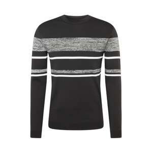 River Island Svetr 'Ls Space Dye Blocked Jumper'  černá