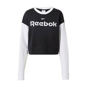 Reebok Sport Sportovní mikina  černá / bílá