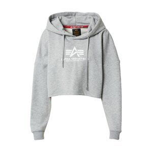 ALPHA INDUSTRIES Mikina  šedý melír / bílá