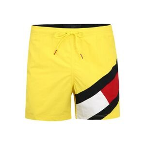 TOMMY HILFIGER Plavecké šortky  svítivě žlutá / černá / bílá / červená