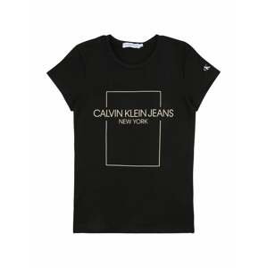 Calvin Klein Jeans Tričko  černá / béžová / bílá