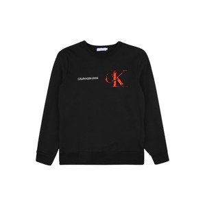 Calvin Klein Jeans Mikina  černá / světle červená / bílá