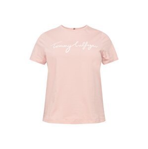 Tommy Hilfiger Curve Tričko  růžová / bílá
