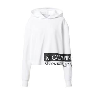 Calvin Klein Jeans Mikina  bílá / černá