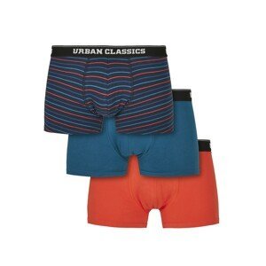 Urban Classics Boxerky  modrá / noční modrá / oranžově červená