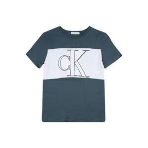 Calvin Klein Jeans Tričko  modrá / bílá / černá