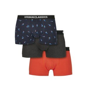 Urban Classics Boxerky  noční modrá / nebeská modř / oranžově červená / černý melír