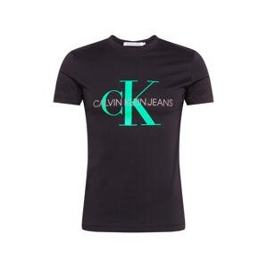 Calvin Klein Jeans Tričko  černá / svítivě zelená / šedá