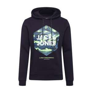 JACK & JONES Mikina 'PRIME'  černá / kouřově modrá / bílá / kiwi / marine modrá