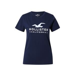 HOLLISTER Tričko  námořnická modř / bílá