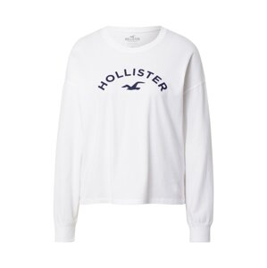 HOLLISTER Tričko  offwhite / tmavě modrá