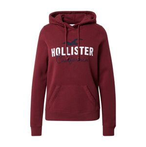 HOLLISTER Mikina  burgundská červeň / bílá / tmavě modrá