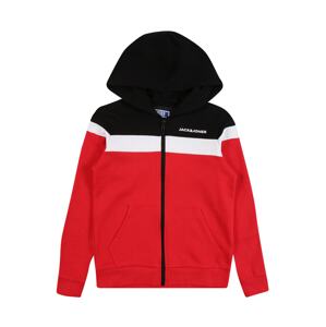 Jack & Jones Junior Mikina  červená / černá / bílá