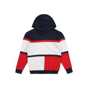 TOMMY HILFIGER Mikina  námořnická modř / bílá / světle červená