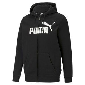 PUMA Sportovní mikina  černá / bílá