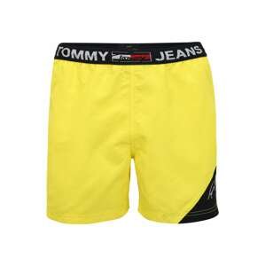 Tommy Jeans Plavecké šortky  svítivě žlutá / černá / bílá / ohnivá červená