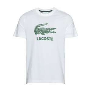 LACOSTE Tričko  bílá / tmavě zelená