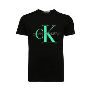 Calvin Klein Jeans Tričko  černá / svítivě zelená / šedá