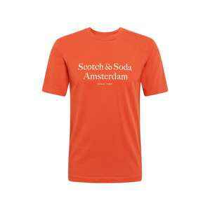 SCOTCH & SODA Tričko  tmavě oranžová / bílá