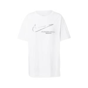Nike Sportswear T-Shirt 'Swoosh'  stříbrná / černá / offwhite