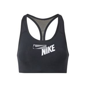 NIKE Sportovní podprsenka  černá / bílá / šedá