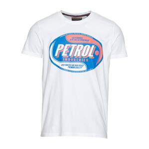 Petrol Industries Tričko  modrá / světle červená / bílá