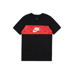 Nike Sportswear Tričko  černá / červená / bílá