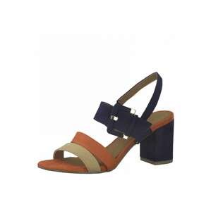 MARCO TOZZI Páskové sandály  námořnická modř / oranžová / béžová