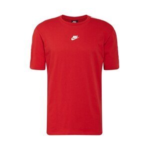 Nike Sportswear Tričko 'Repeat'  červená / bílá