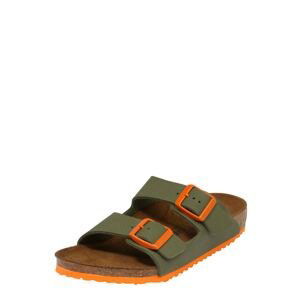 BIRKENSTOCK Otevřená obuv 'Arizona'  zelená / svítivě oranžová