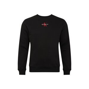 Calvin Klein Jeans Mikina 'Essential'  černá / bílá / červená