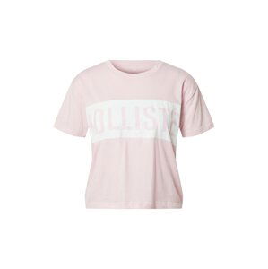 HOLLISTER Tričko  bílá / růžová