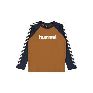 Hummel Funkční tričko  hnědá / modrá / bílá
