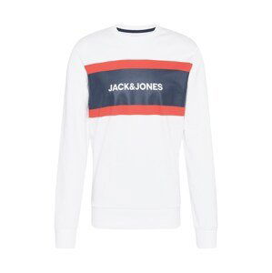 JACK & JONES Mikina 'SHAKE'  bílá / červená / námořnická modř