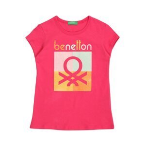 UNITED COLORS OF BENETTON Tričko  pink / žlutá / světlemodrá / světle růžová