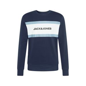 JACK & JONES Mikina  světlemodrá / tmavě modrá / bílá