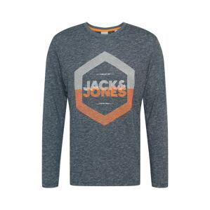 JACK & JONES Tričko 'DELIGHT'  oranžová / námořnická modř / šedá