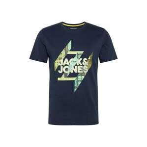 JACK & JONES T-Shirt  'SPRING FEELING'  modrá / žlutá / zelená